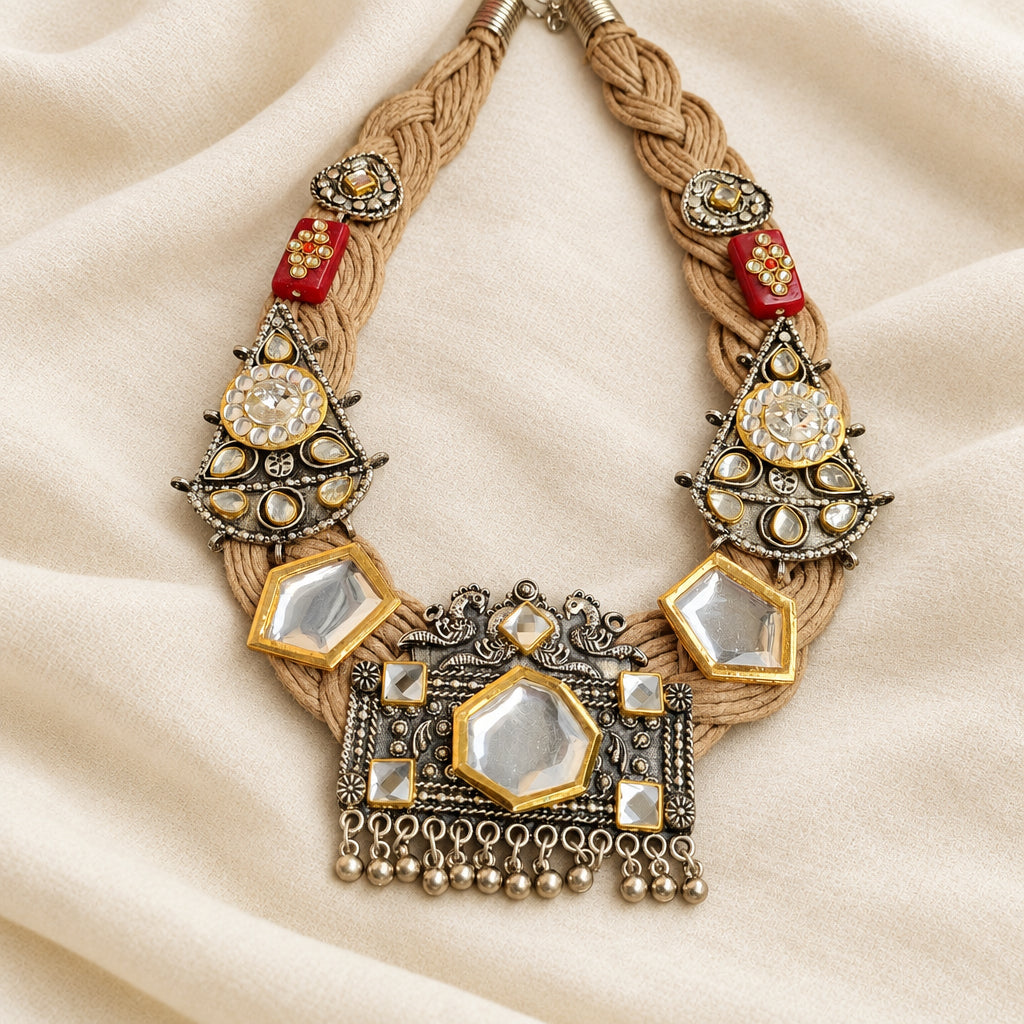 Beige Jute Necklace