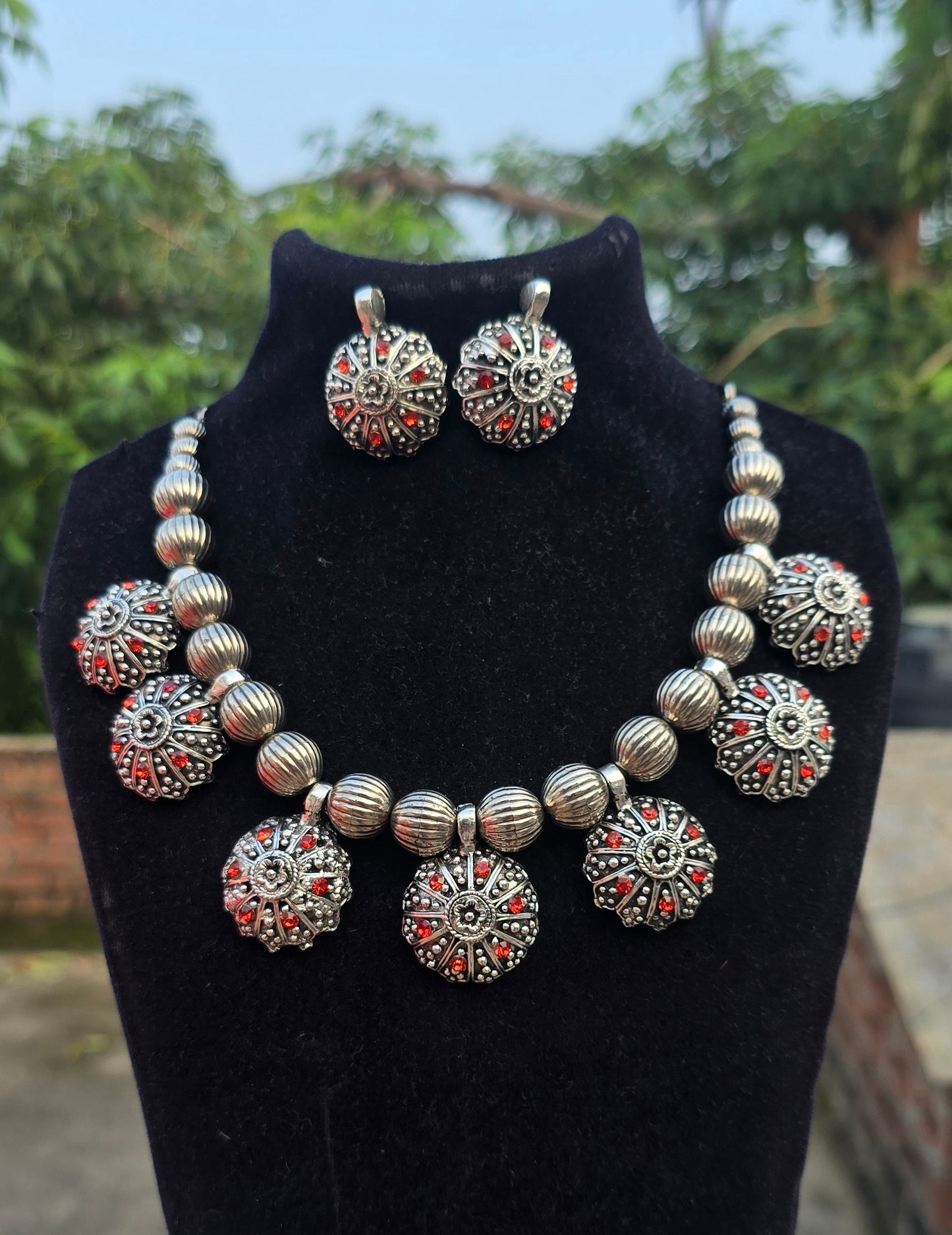 Tribal Choker Set- Oxidised