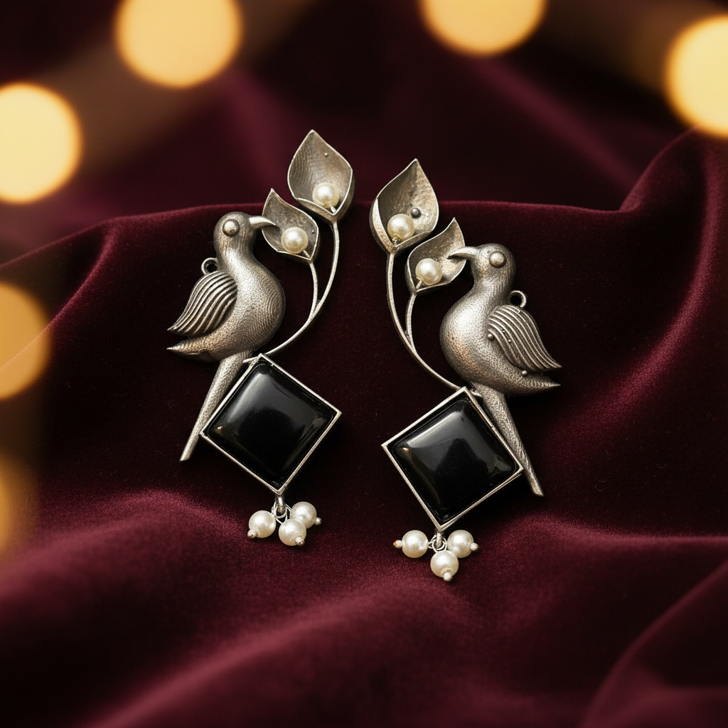 Bird Brass Earrings
