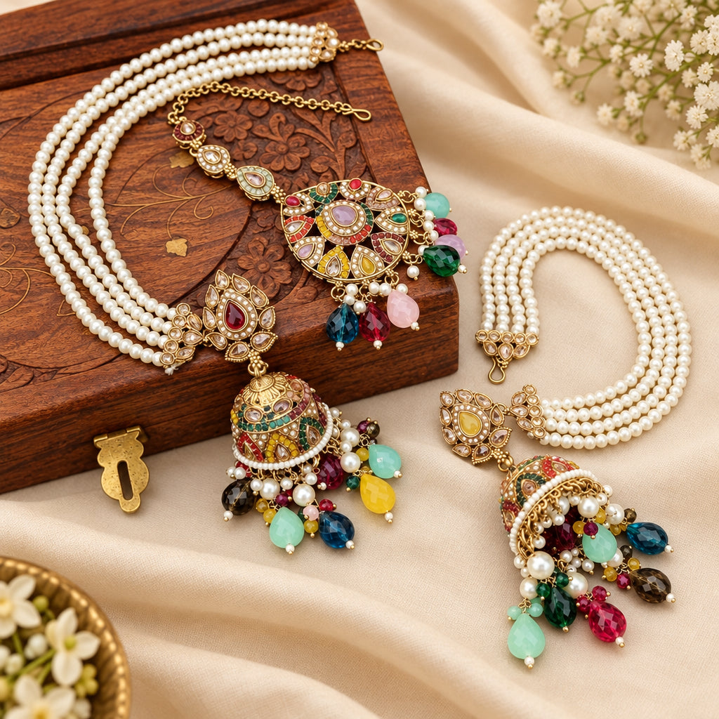 Multi Extension Jhumka with Mangtika