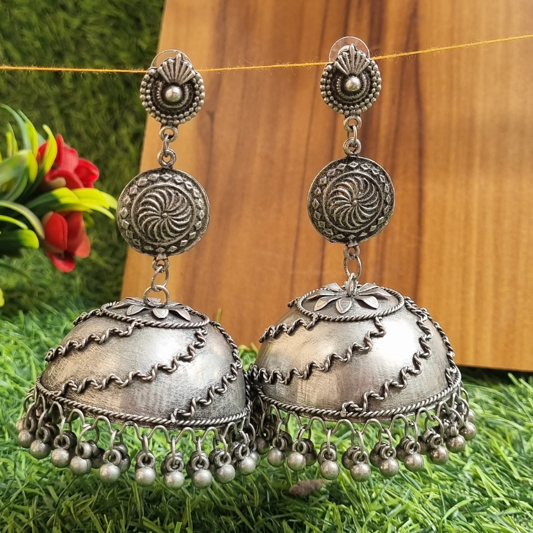 Aleena Oxidised Jhumka