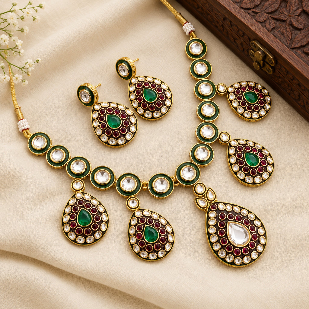Rajwada Kundan necklace Set