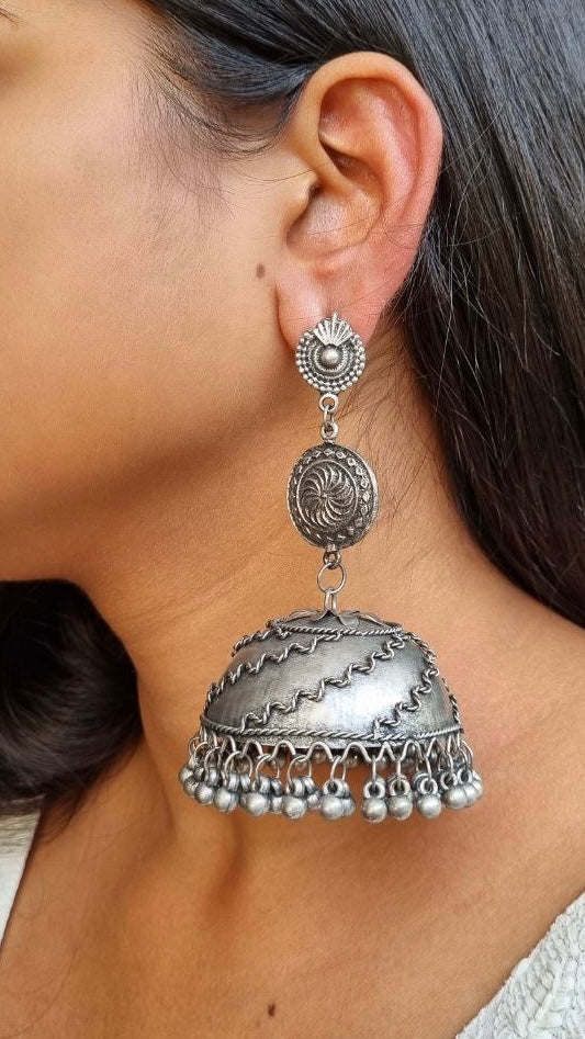 Aleena Oxidised Jhumka