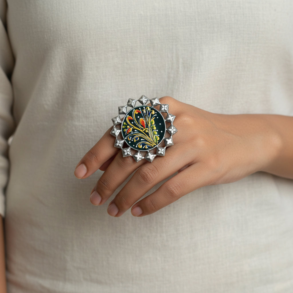 Handpainted Statement Ring