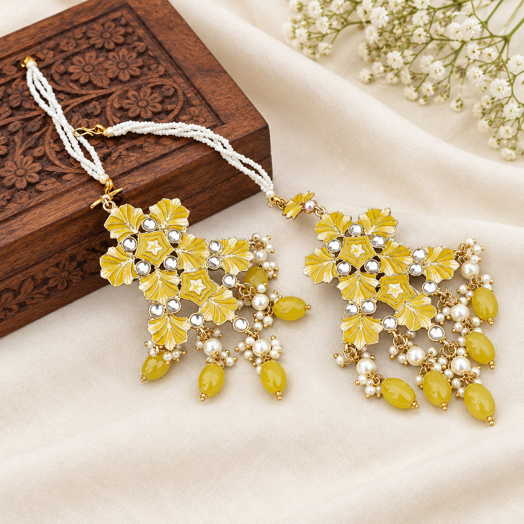 Libas Chandbalis with Extension- Yellow