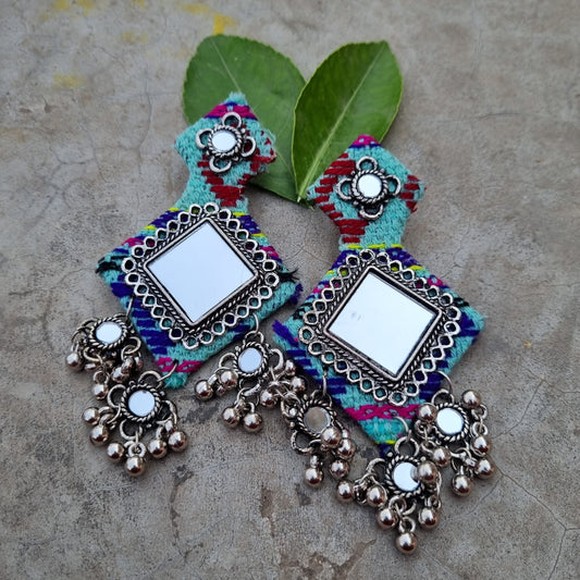 Fabric Mirror earrings