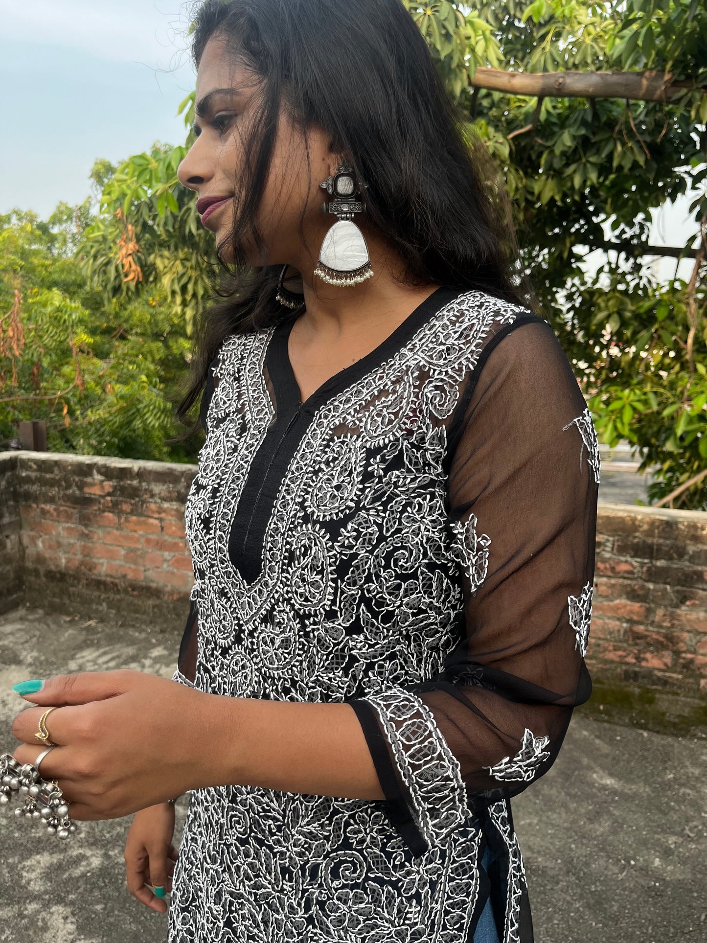 Black Chikankari kurti