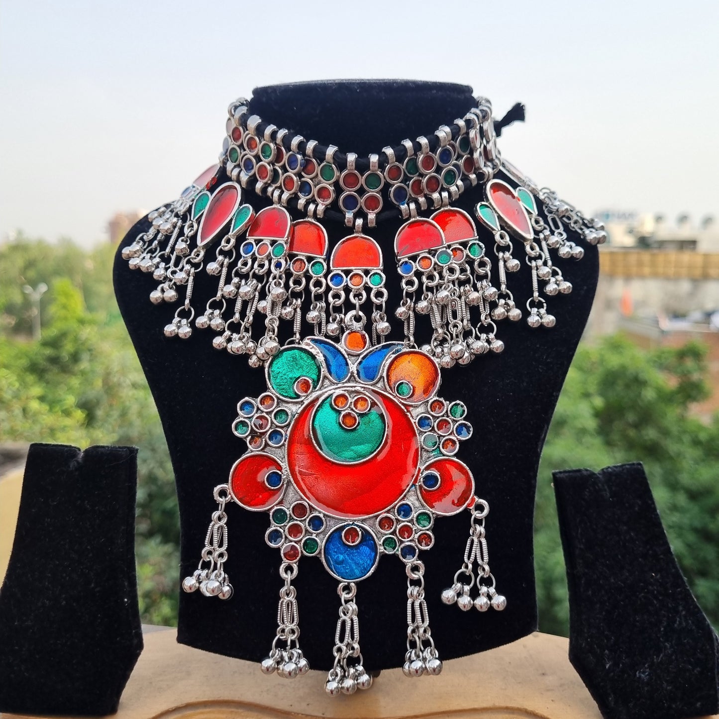 Enamel Oxidised Choker