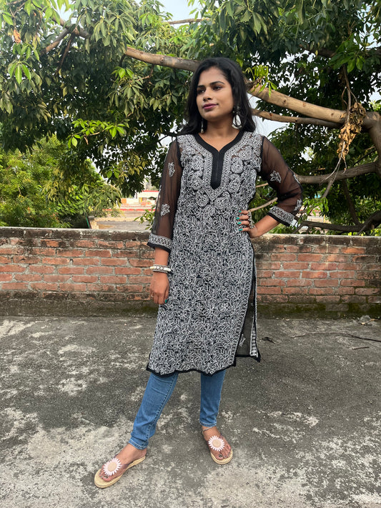 Black Chikankari kurti