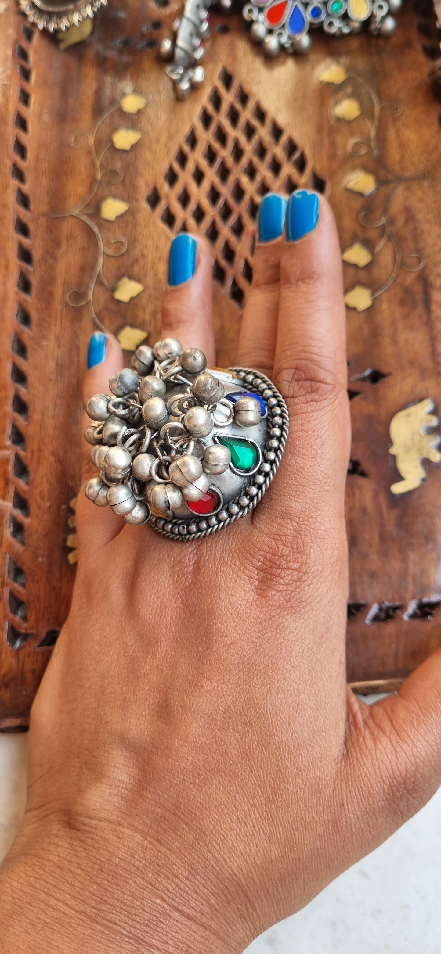 Ghungru Stone Ring