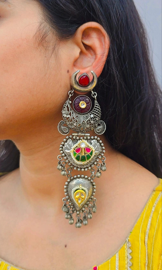 Pachi Kundan Statement Earrings