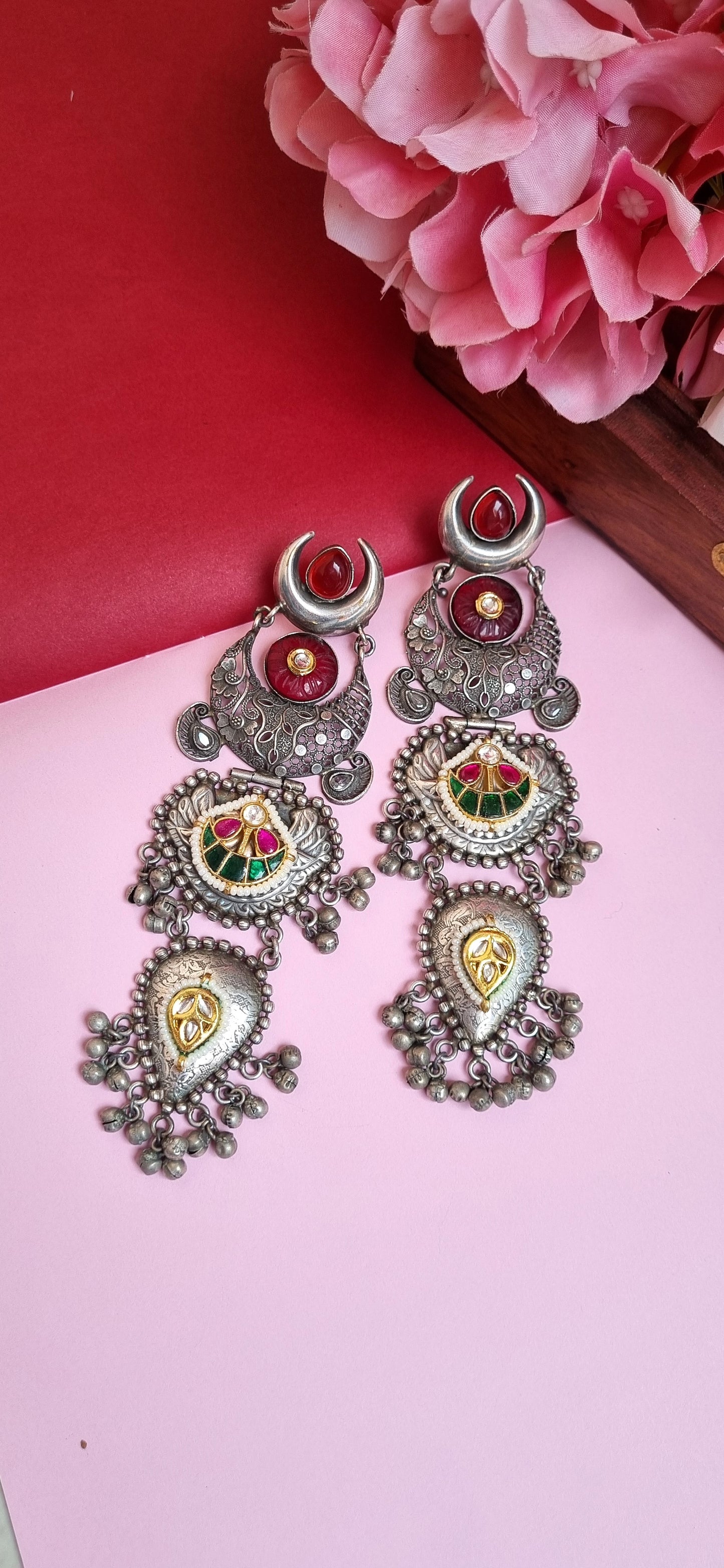 Pachi Kundan Statement Earrings