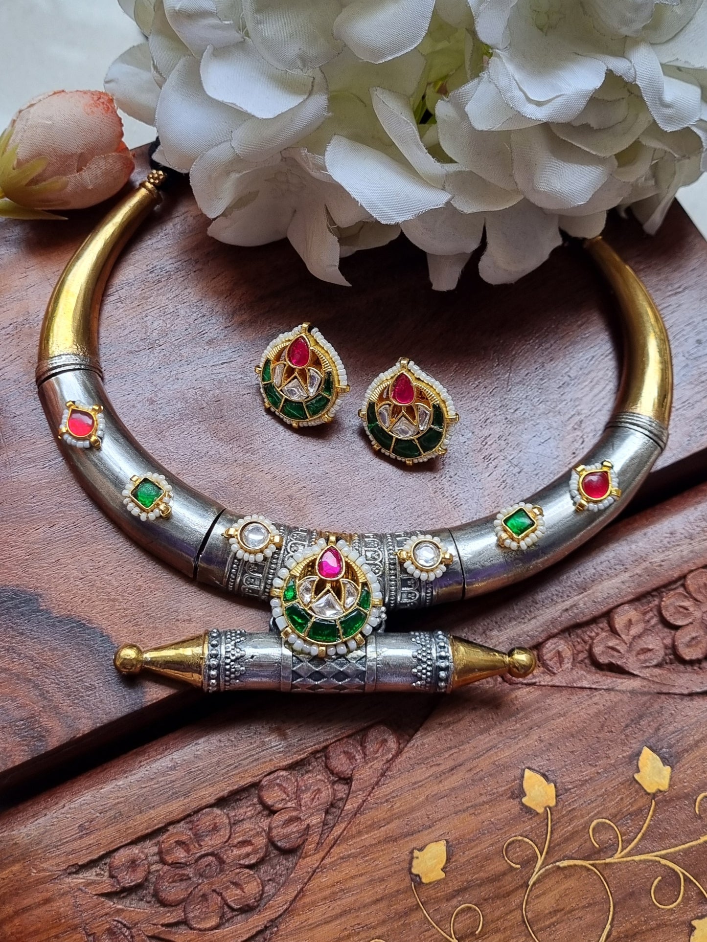 Fusion dual tone Pachi Hasli Set- Brass