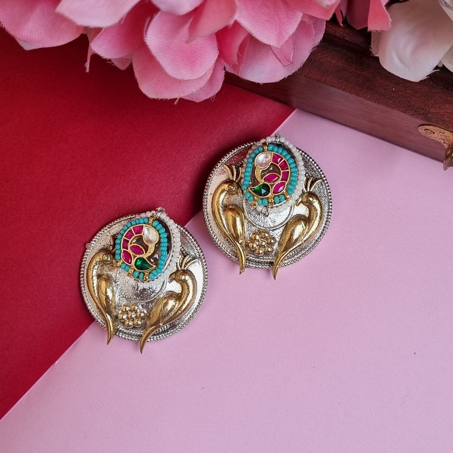 Pachi Kundan Dual tone Earrings