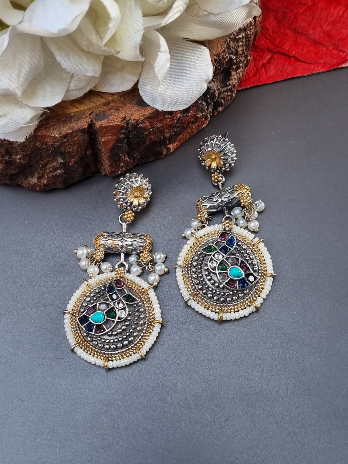 Dual Tone Earrings