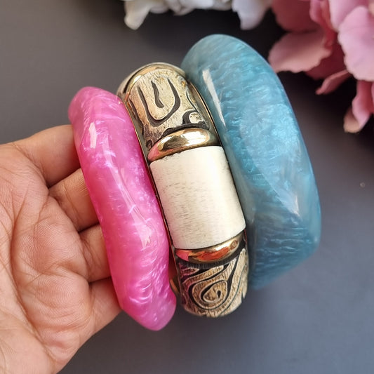 Set of 3- Resin Bangles stack