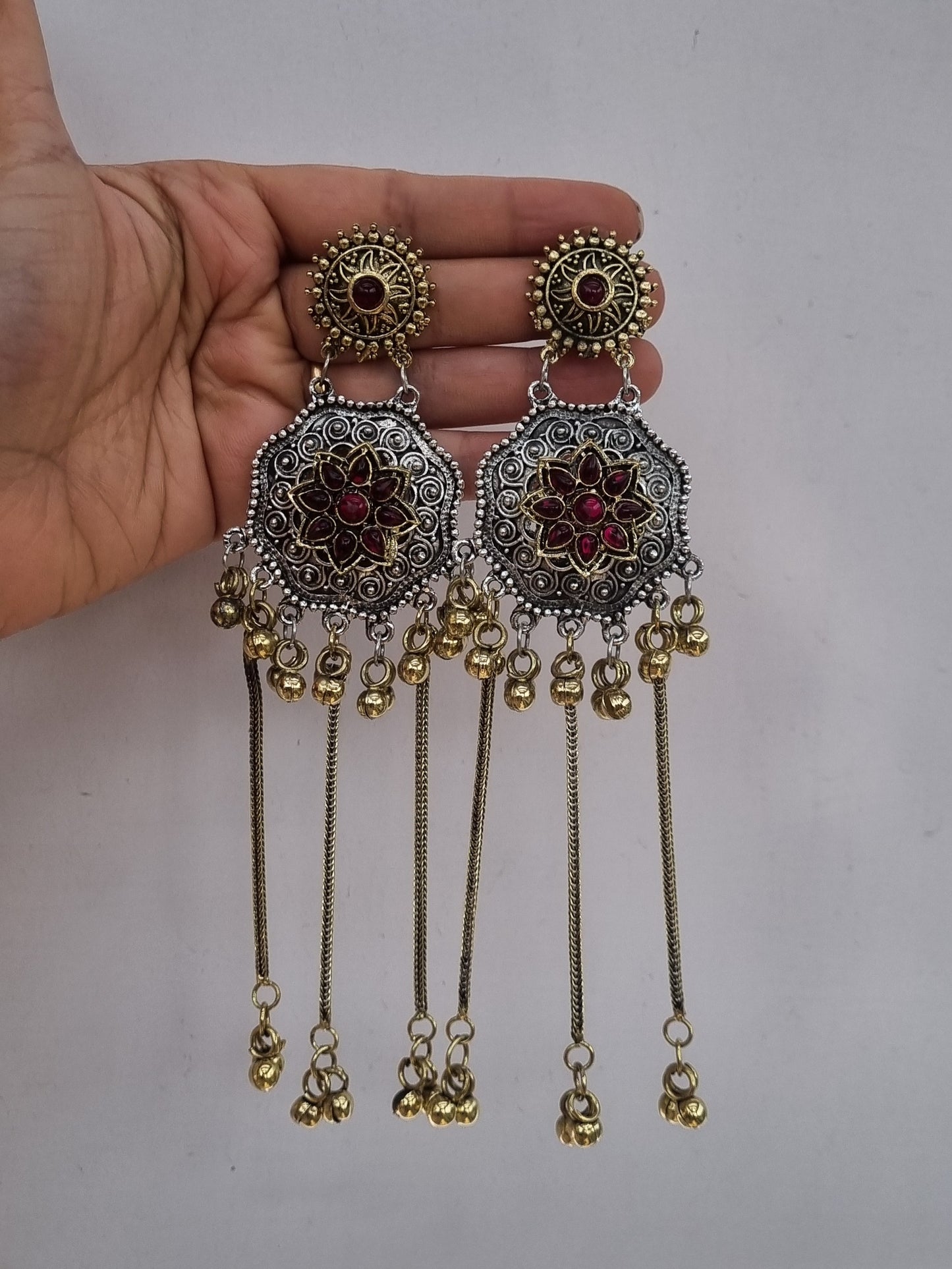 Dual tone Kashmiri Earrings