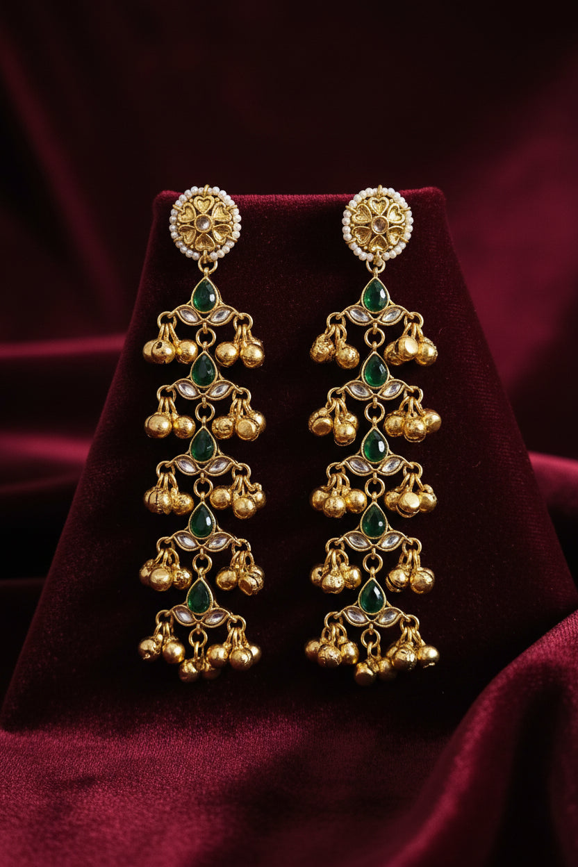 Golden Kashmiri Earrings