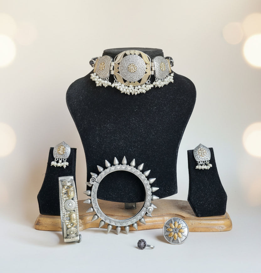 Dual tone Navratri Jewellery Combo