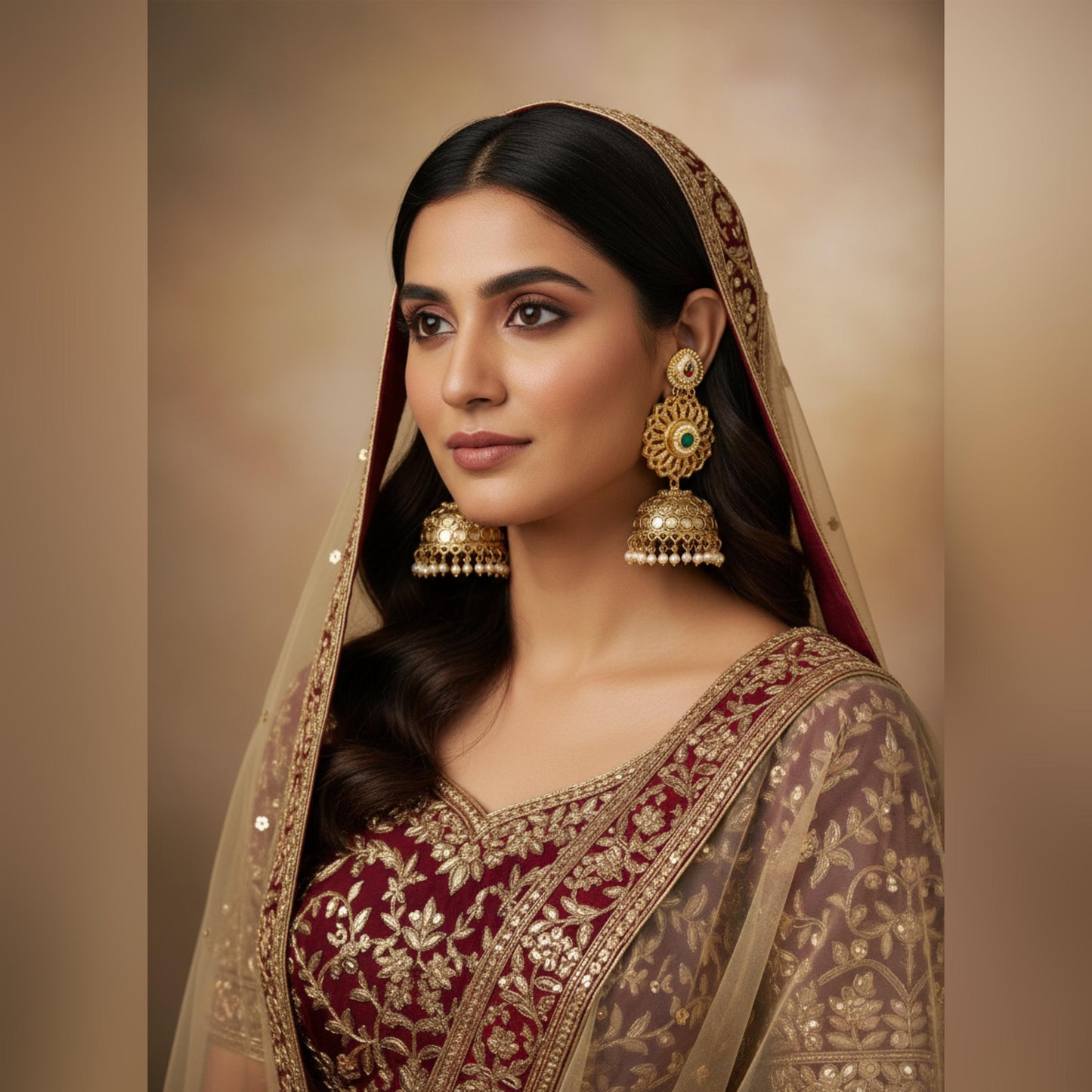 Golden Oxidised Jhumka