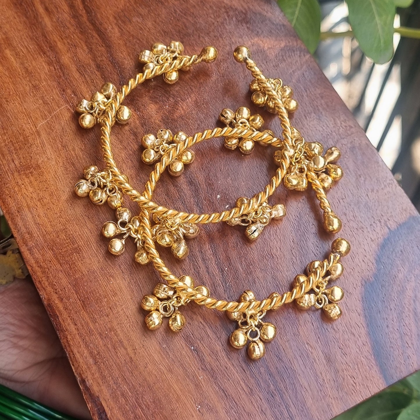 Golden Ghunghru Bangles- Brass