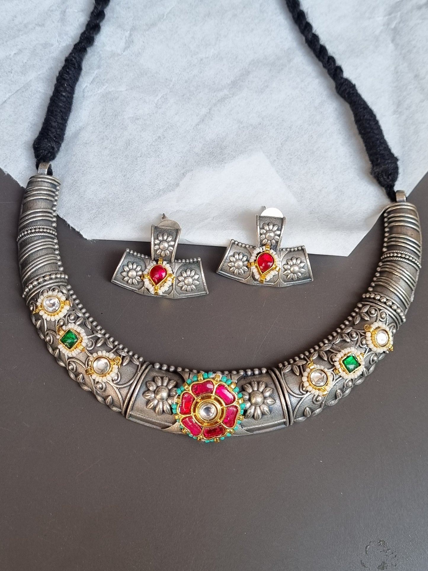 Chandani Pachi Brass Hasli Set