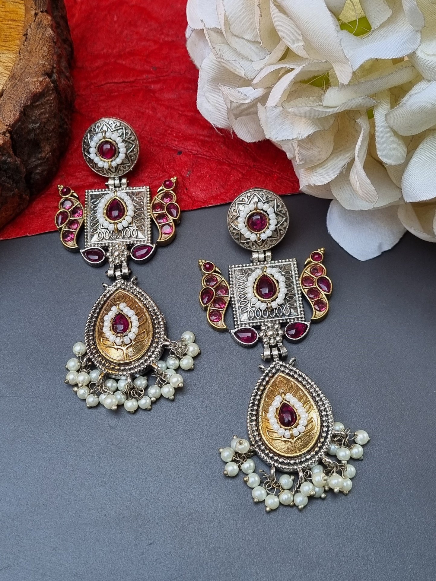 Malika Dual Tone Earrings