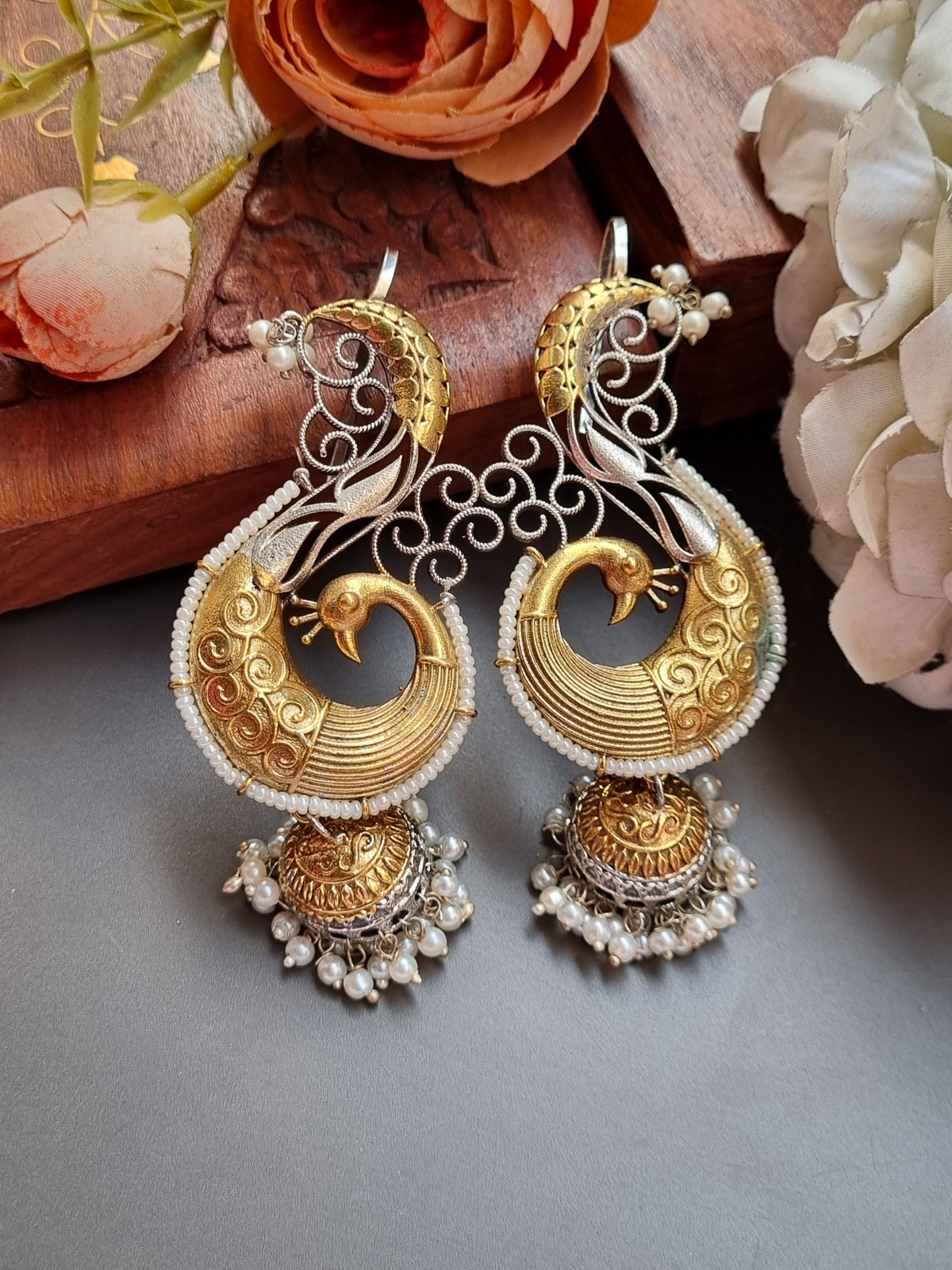 Peacock dual tone Earcuff