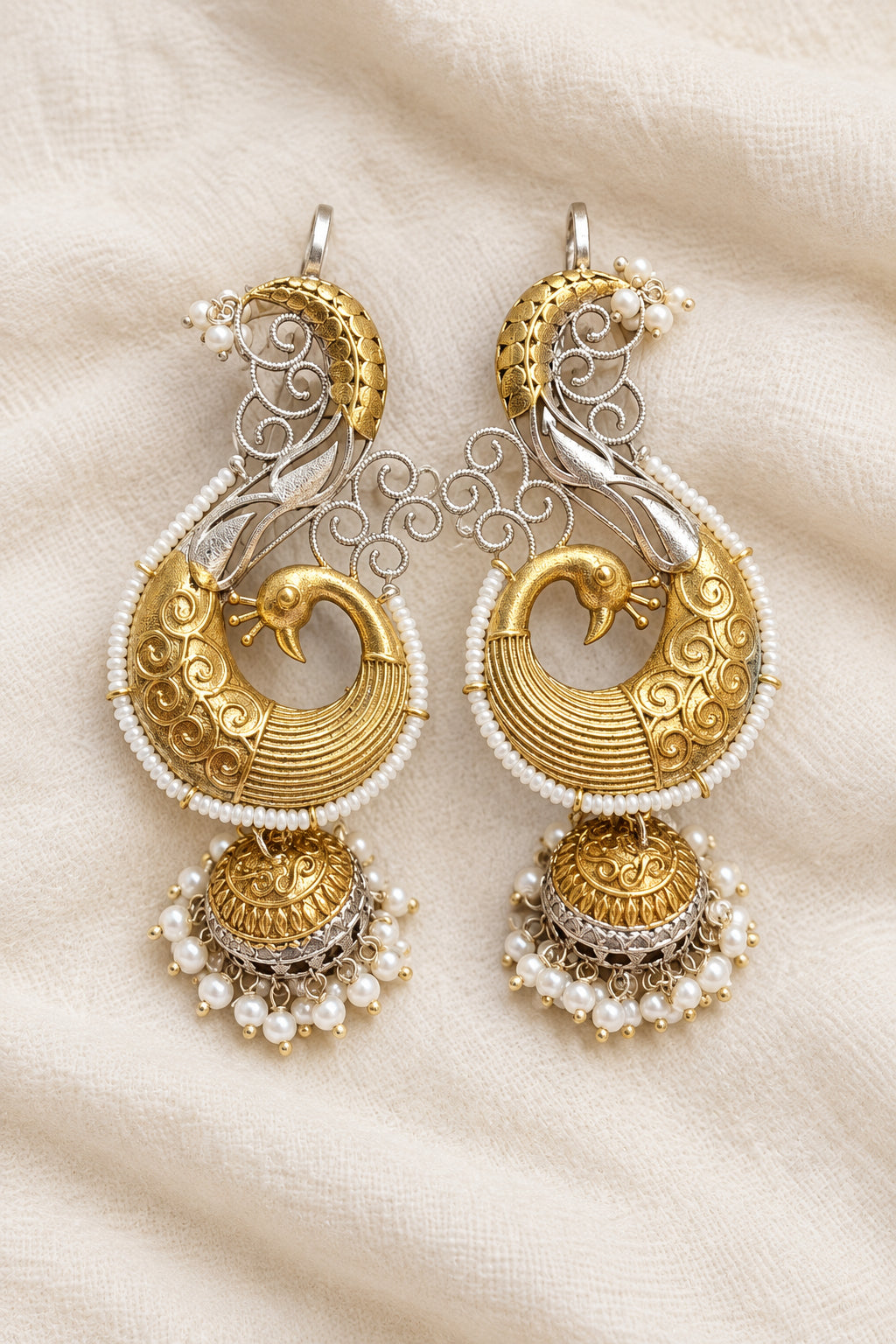 Peacock dual tone Earcuff