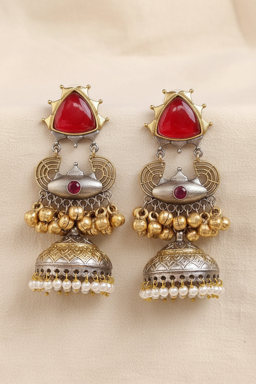 Amal Dual tone Brass Jhumka