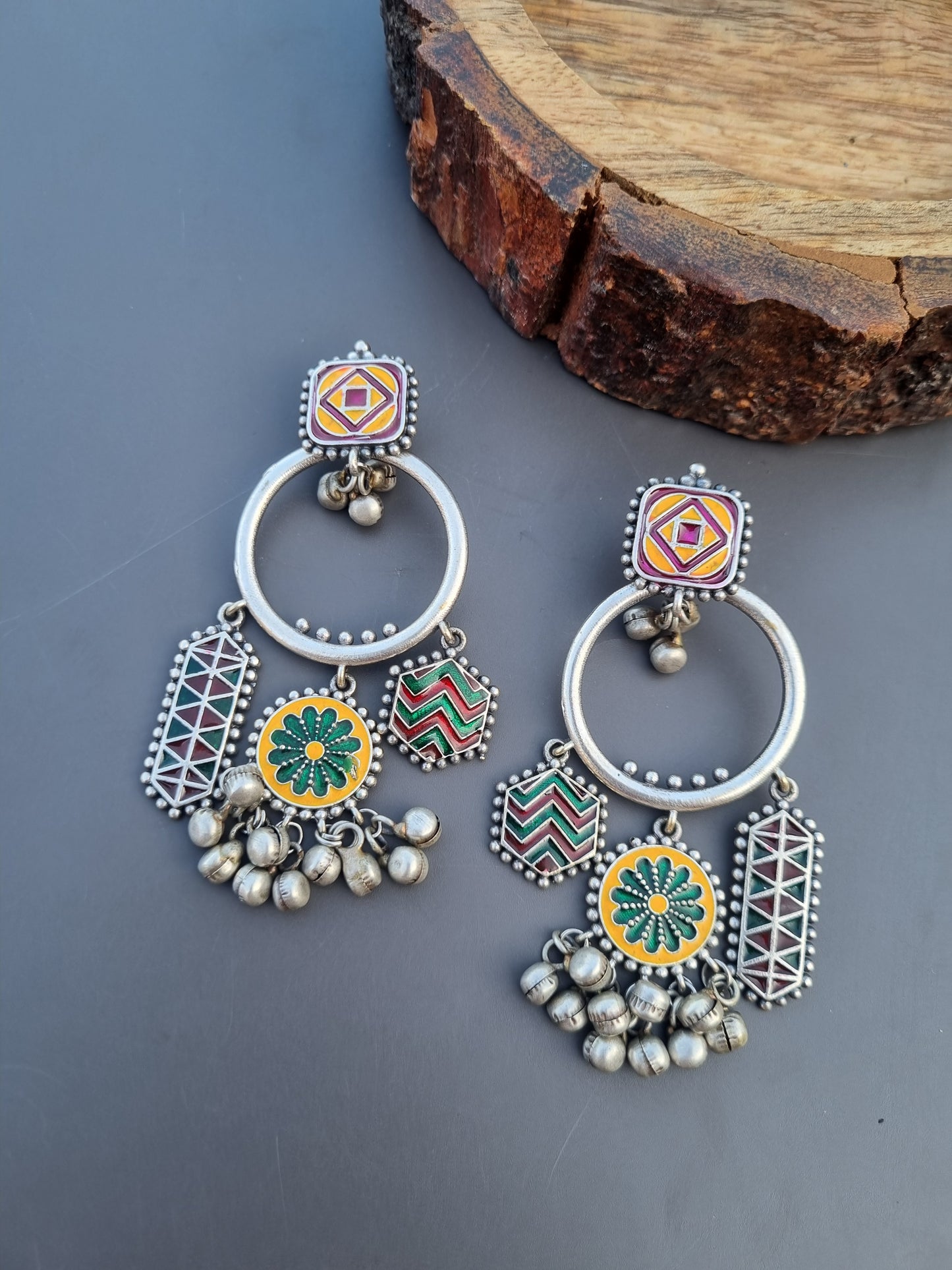 Amrapali German Silver Earrings- Tribal Collection