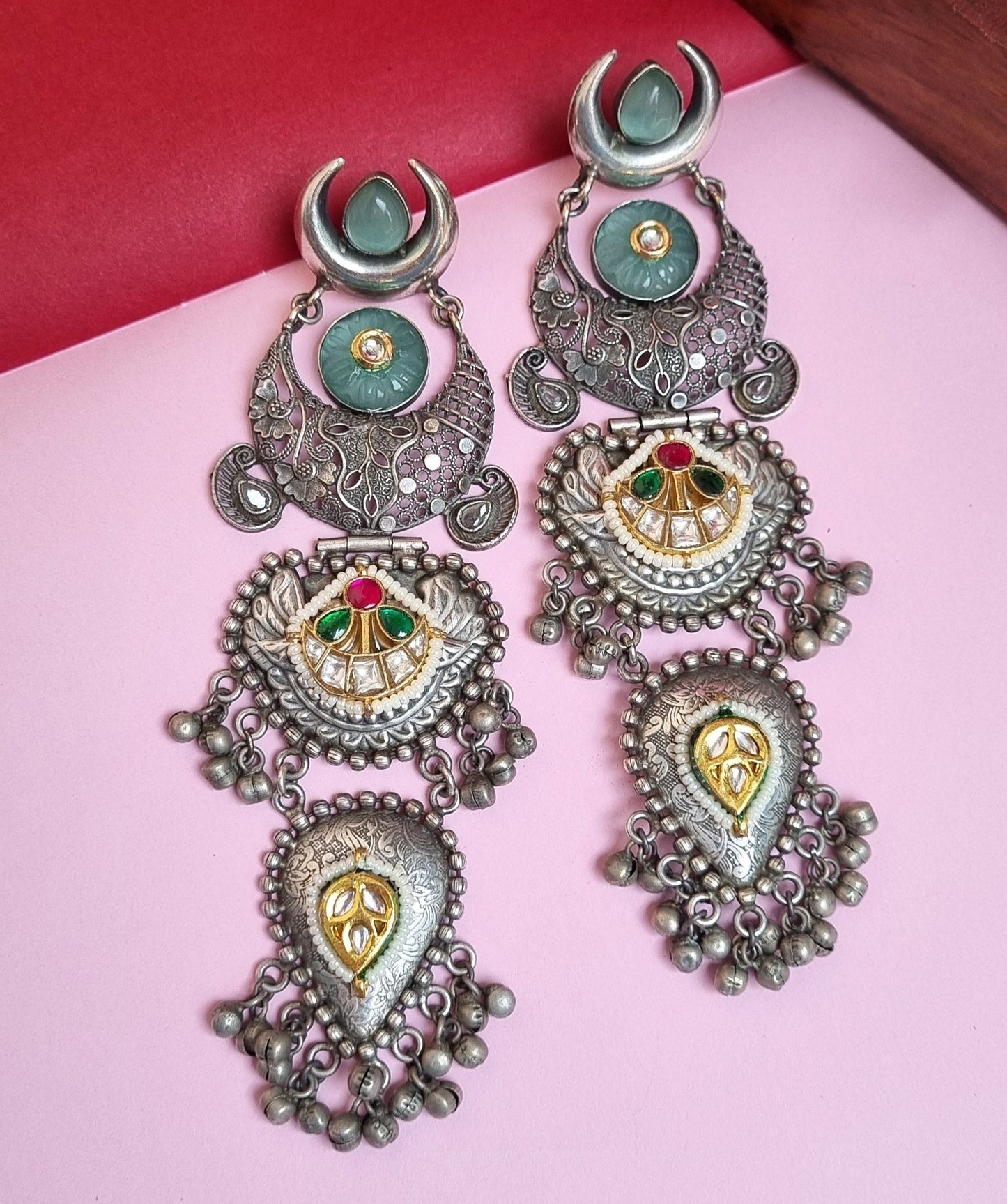 Pachi Kundan Statement Earrings