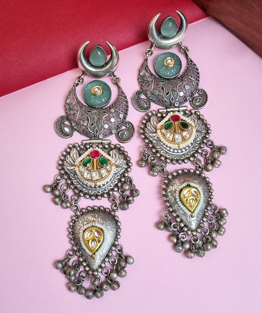 Pachi Kundan Statement Earrings