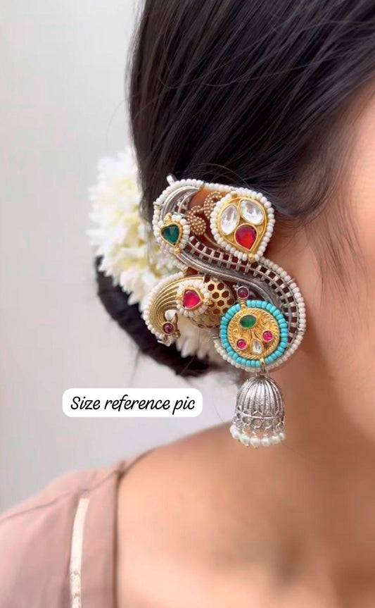 Dual tone Pachi Kundan Earcuff