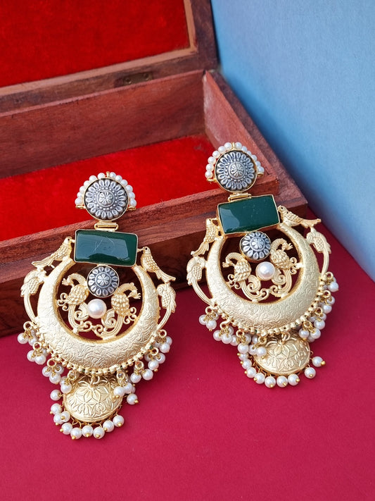 Golden kundan Statement Jhumka