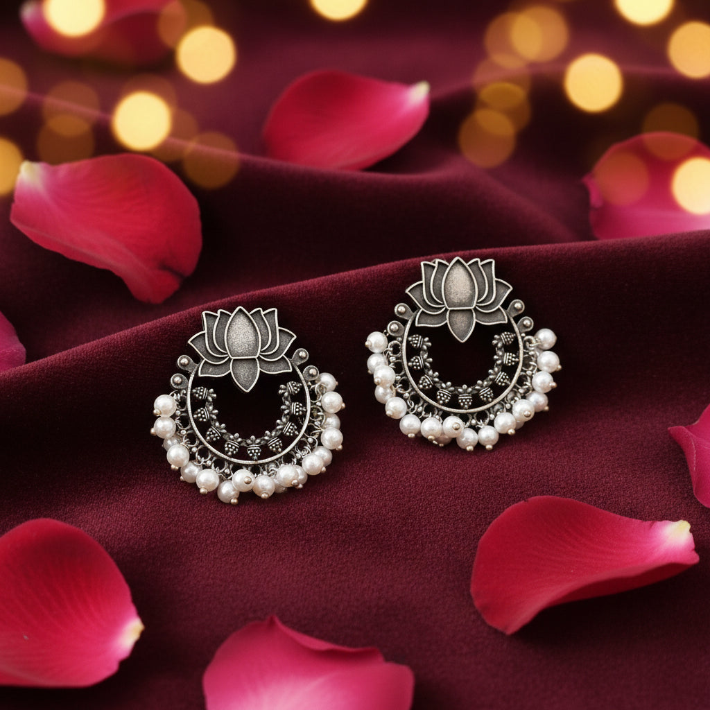 Lotus Brass earrings