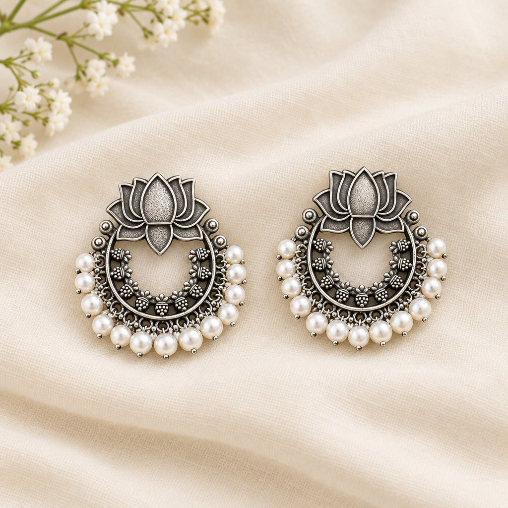Lotus Brass earrings