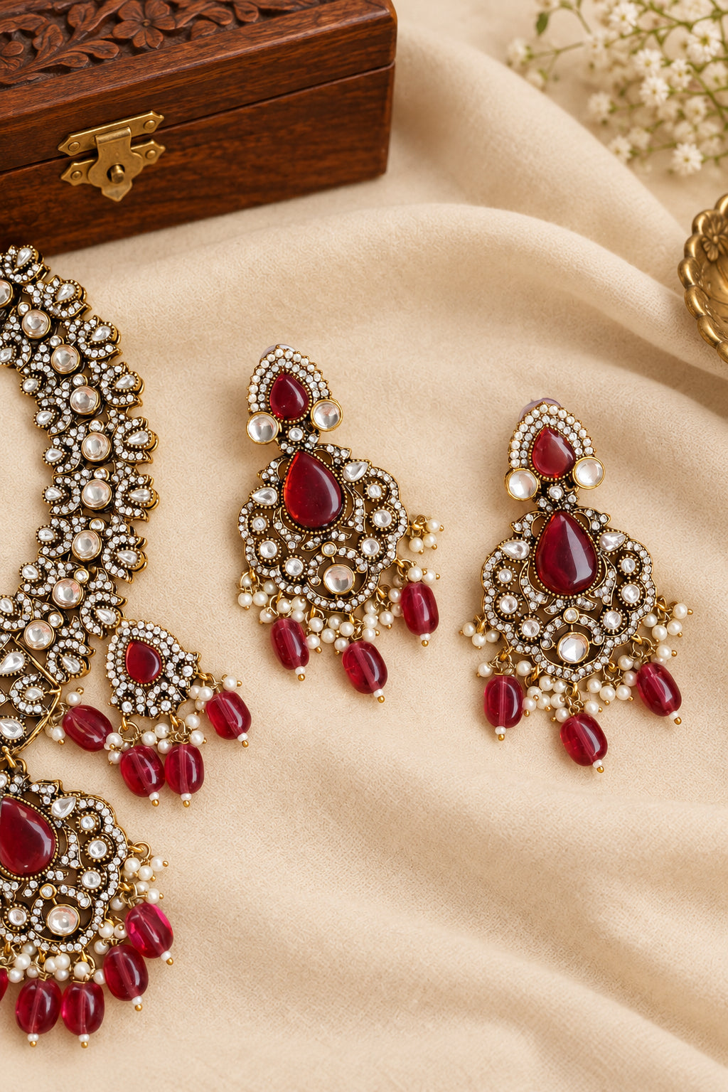 Victorian Imitation Necklace Set with Mangtika
