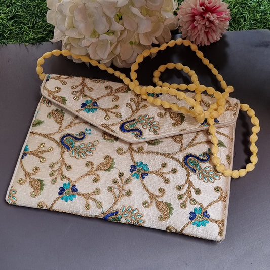 Embroidery mini white boho Bag