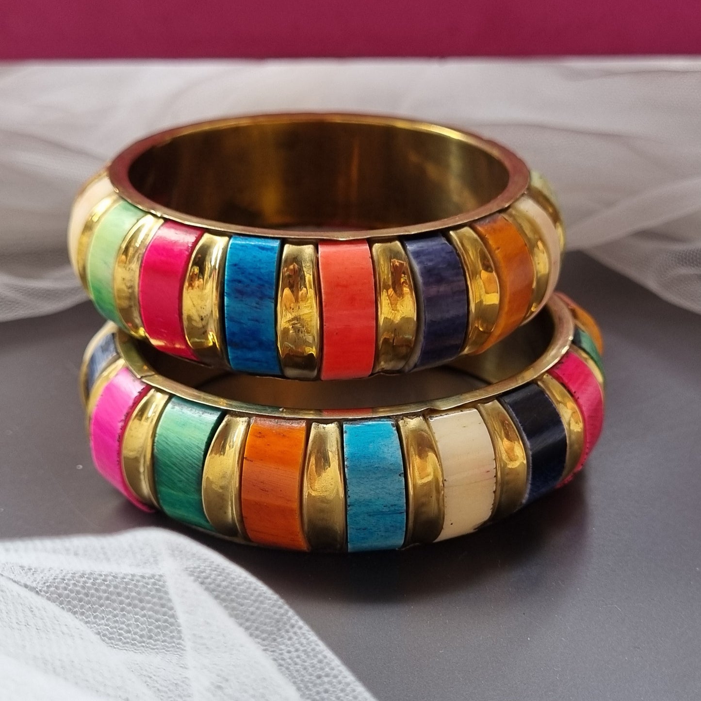 Multi Wooden Bangle- Single