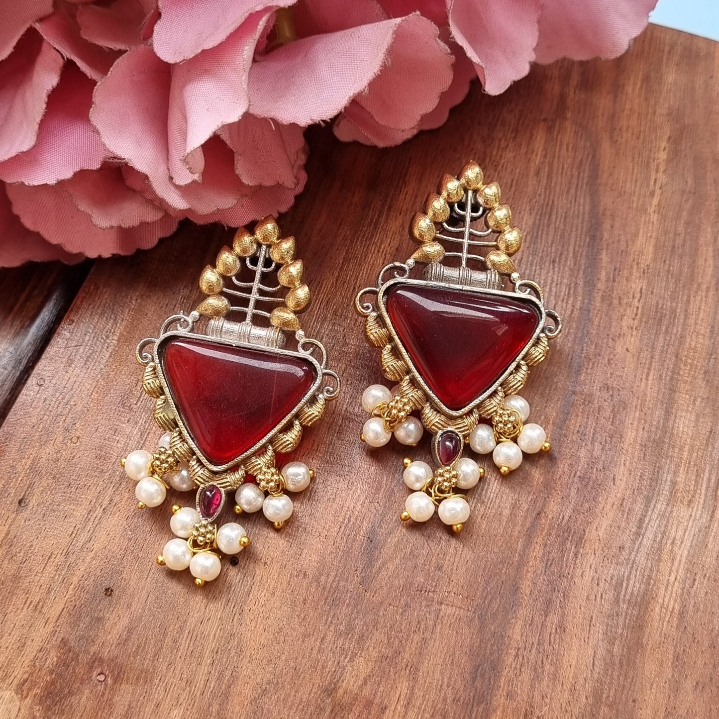 Dual Tone Earrings