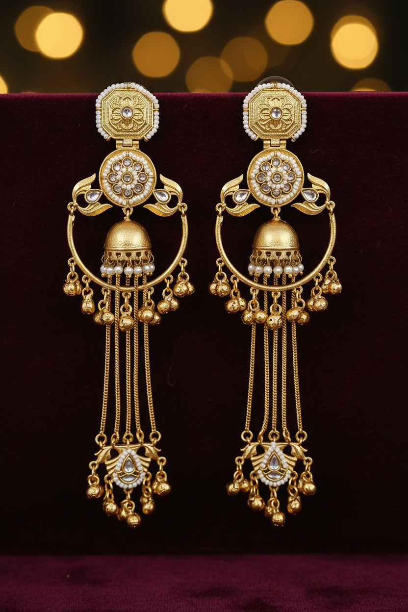 Golden Kashmiri Earrings