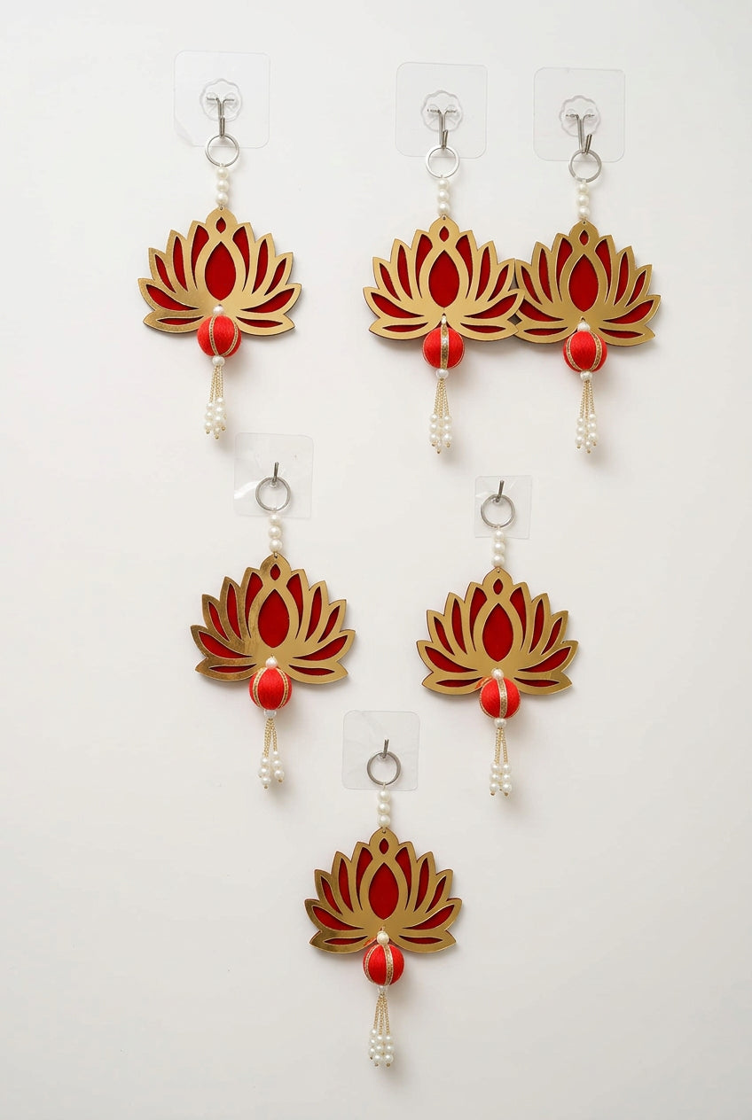 Set of 5 Lotus Hanging- Diwali Collection