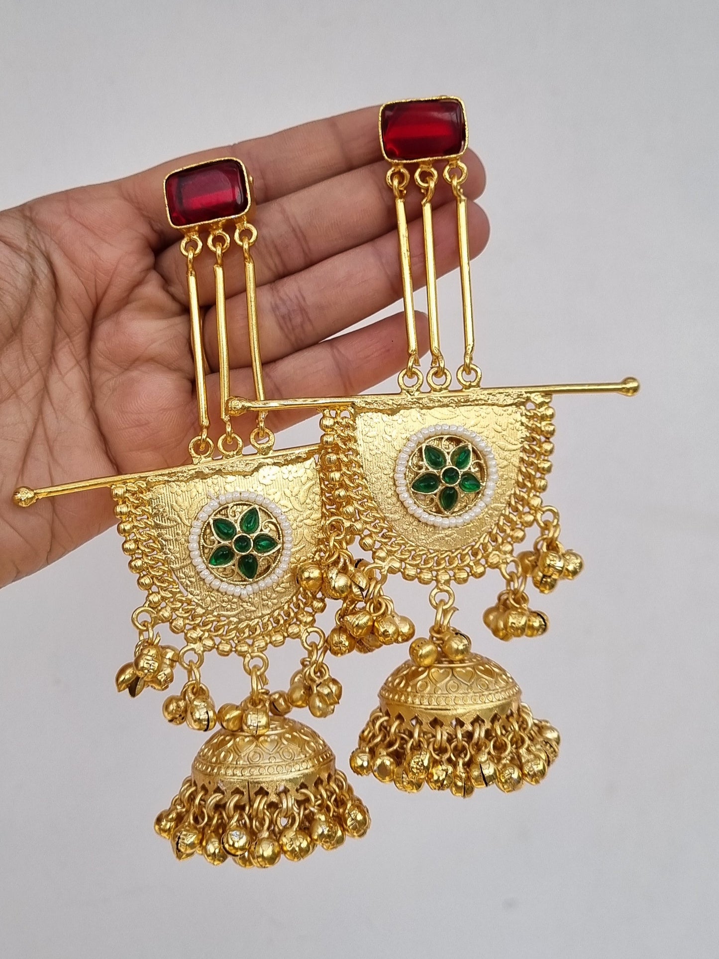 Golden Kashmiri Earrings