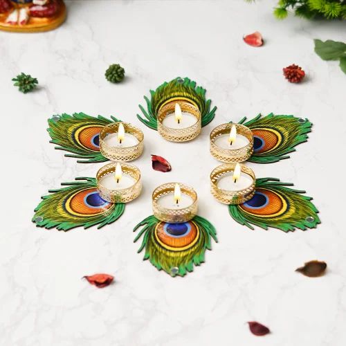 Mor Pankhi Tealight Holders- Diwali