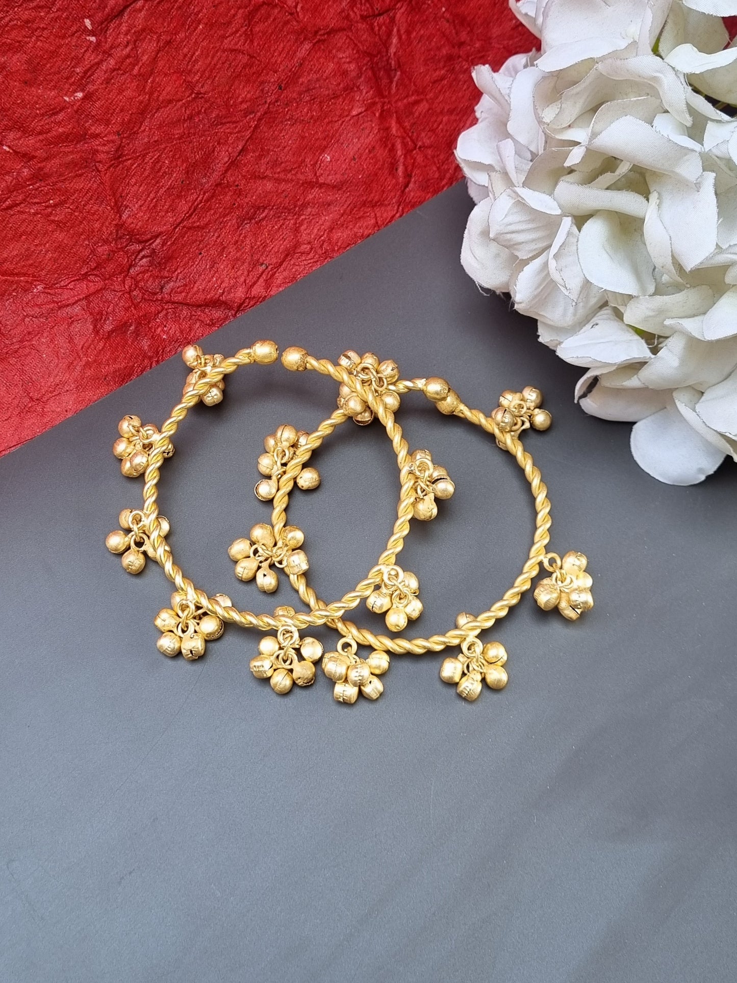 Golden Ghunghru Bangles- Brass