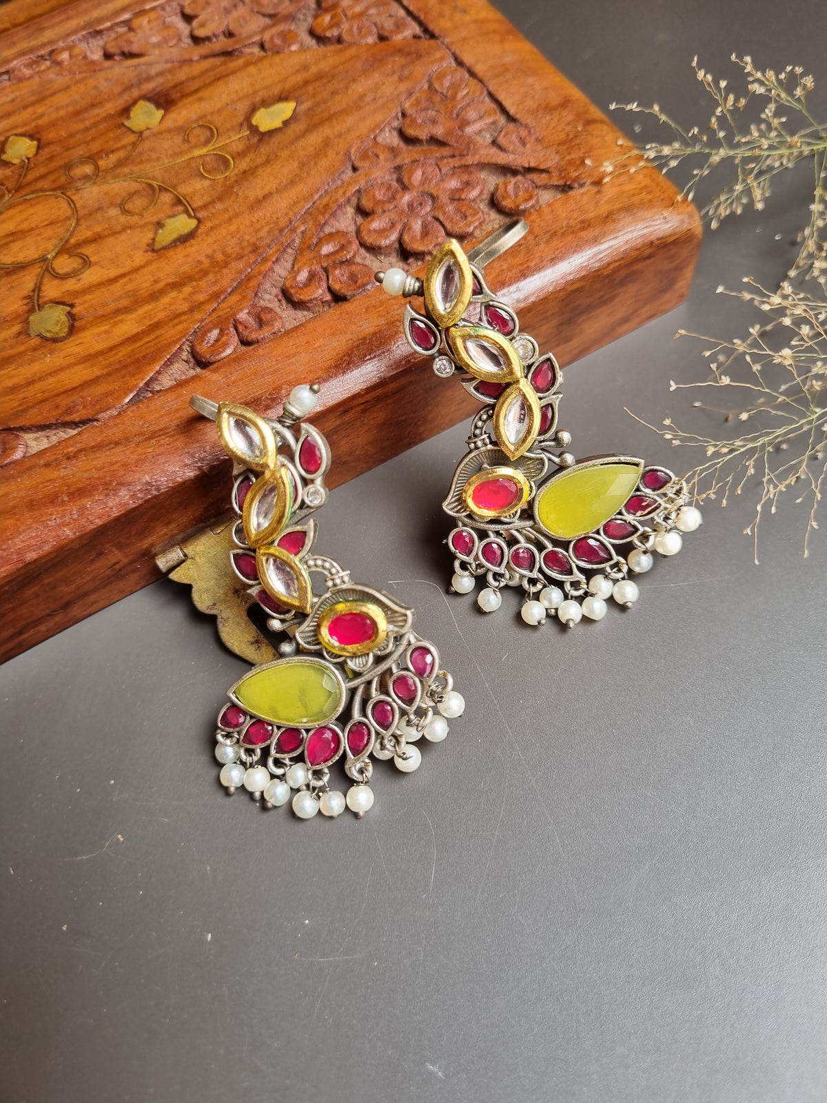 Fusion Stone Earcuff- Brass