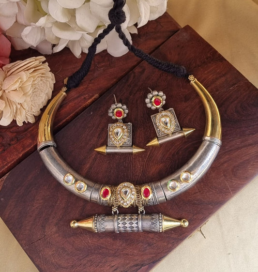 Fusion Dual tone Brass Hasli Set