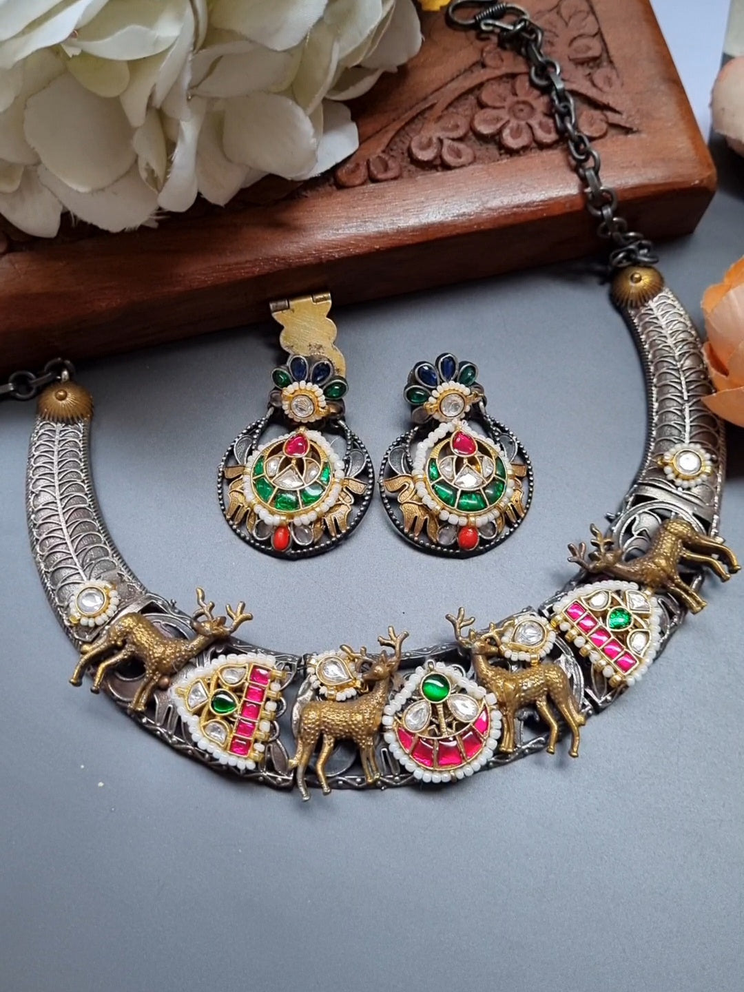 Fusion dual tone Hasli Set- Brass