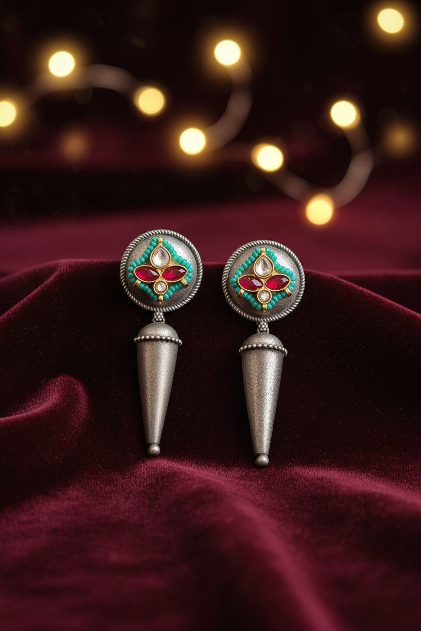 Sword Pachi Kundan Earrings